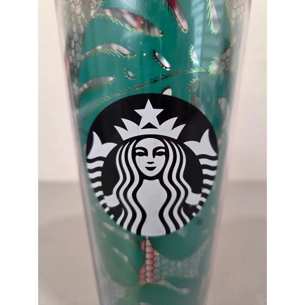 Starbucks Monstera‎ Leaf Cold Cup Tumbler 24oz Tropical  Botanical